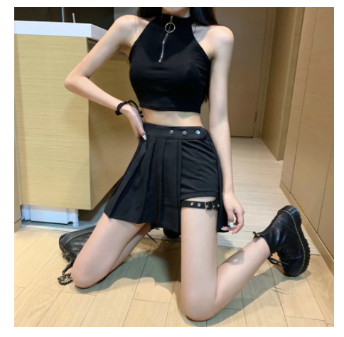 Work Clothes Plaid Skirt Female Summer Cool Girl Wear A Tactical Skirt Work Clothes Plaid Skirt Female Summer Cool Girl Wear A Tactical Skirt
